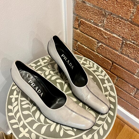 Prada Leather Cuban Heel Pumps - Picture 3 of 9